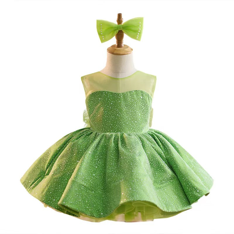 Jill Wish Green Knee Length Baby 1st Birthday Girl Dress J303