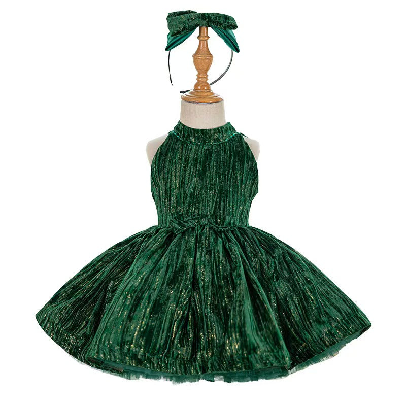 Jill Wish Green Knee Length Baby 1st Birthday Girl Dress J310