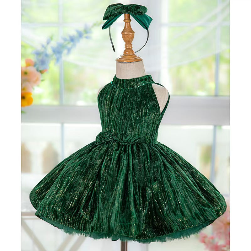 Jill Wish Green Knee Length Baby 1st Birthday Girl Dress J310