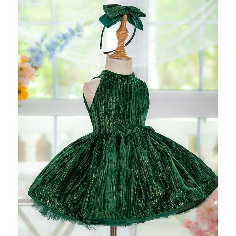 Jill Wish Green Knee Length Baby 1st Birthday Girl Dress J310