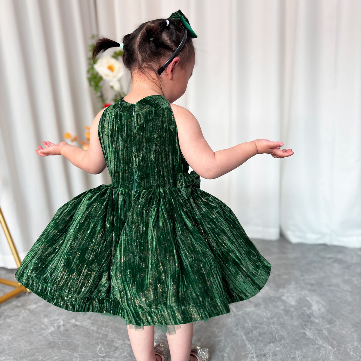 Jill Wish Green Knee Length Baby 1st Birthday Girl Dress J310