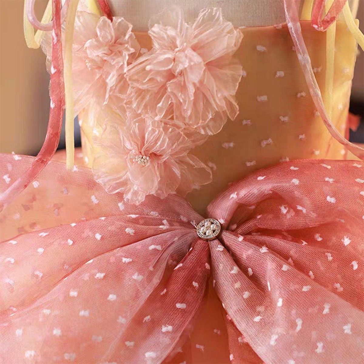 Jill Wish Lovely Coral Girl Dress Bow for Baby Kids Princess J110