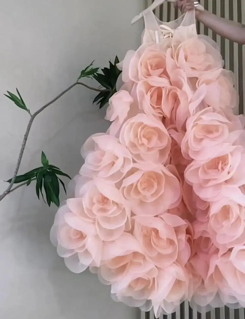 Jill Wish Luxury Arabic Lilac Girl Dress Handmade 3D Flowers J201