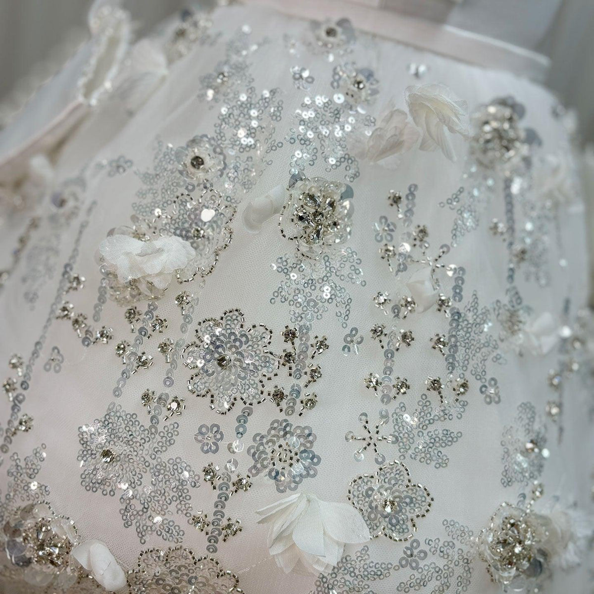 Jill Wish Luxury Arabic White Girl Dress Bow Handmade Flowers with Glove J357