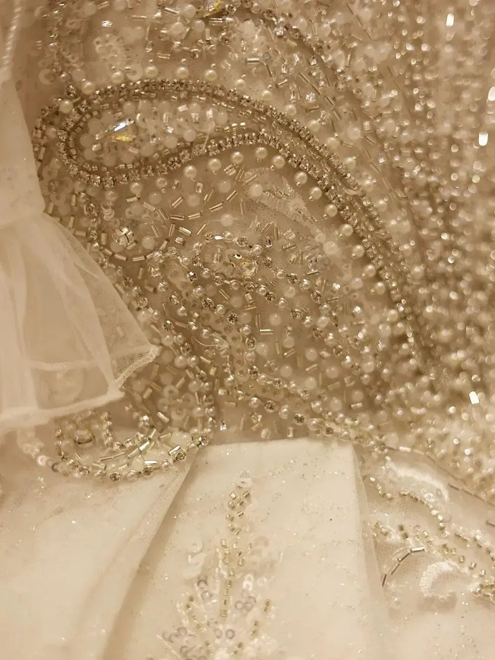 Jill Wish Luxury Arabic White Girl Quinceanera Dresses Beaded Pearls J095