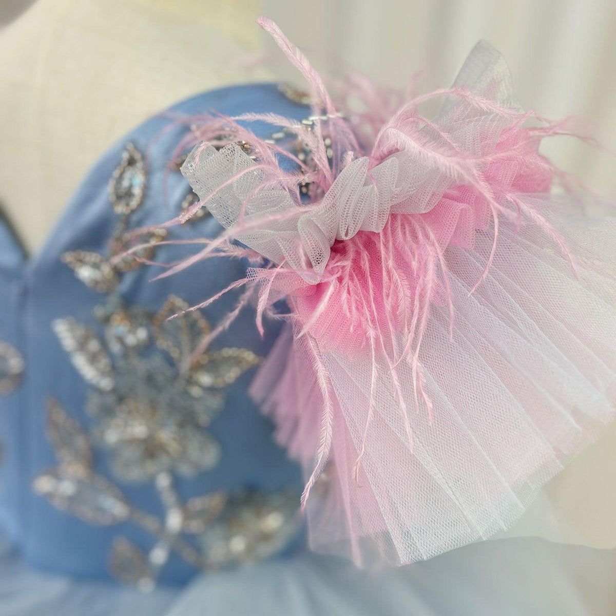 Jill Wish Luxury Girl Dress Feathers Beading Princess Prom Gown J163