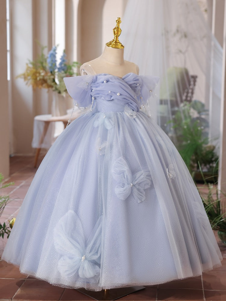 Jill Wish Luxury Lilac Girl Dress Beadeds Arabic with Cap J107