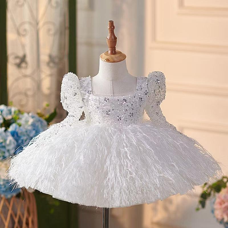 Jill Wish Luxury Pink Arabic Girl Dress Sequined Baby Kids Princess Birthday J161