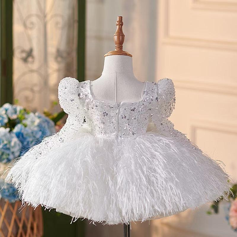 Jill Wish Luxury Pink Arabic Girl Dress Sequined Baby Kids Princess Birthday J161