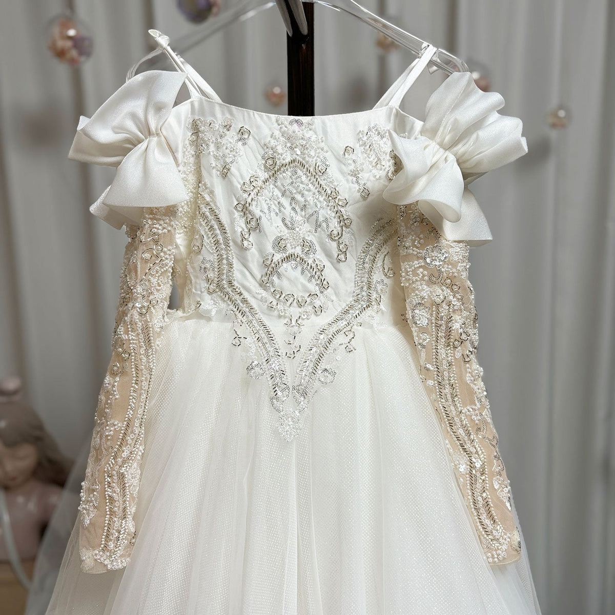 Jill Wish Luxury White Flower Girl Dress for Party J270