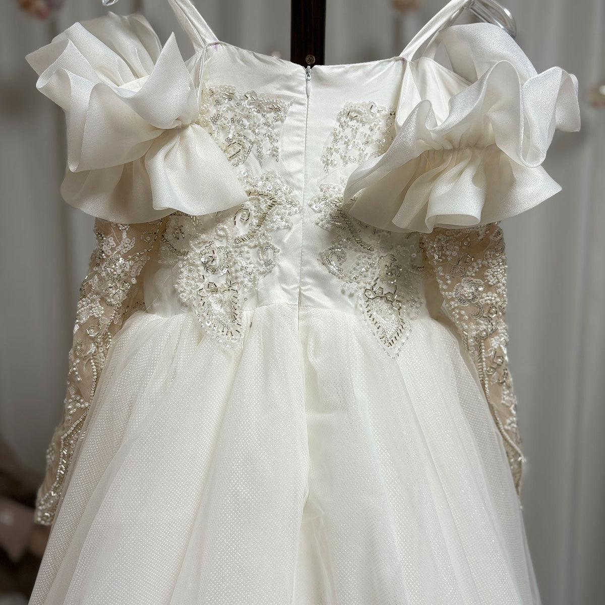 Jill Wish Luxury White Flower Girl Dress for Party J270