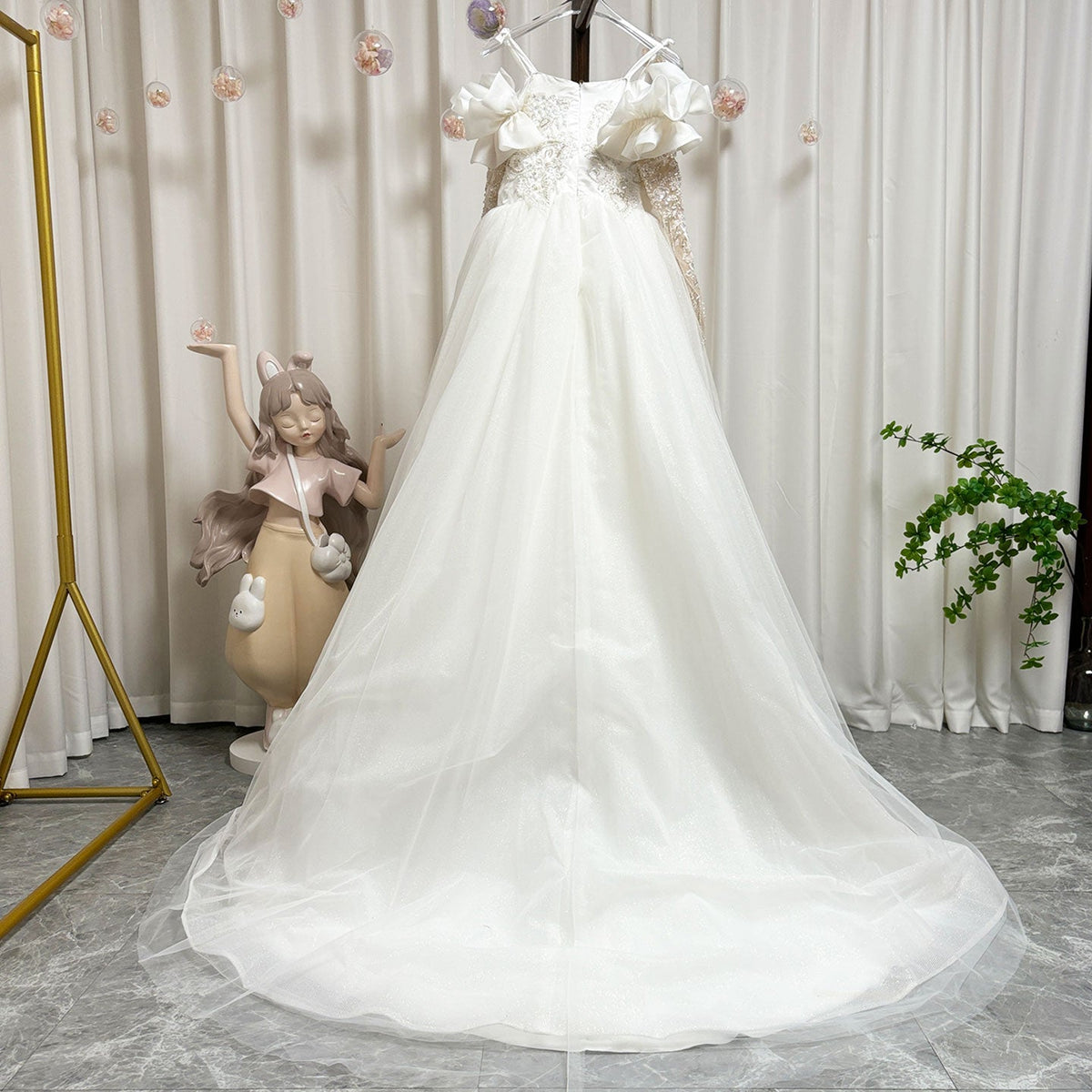Jill Wish Luxury White Flower Girl Dress for Party J270