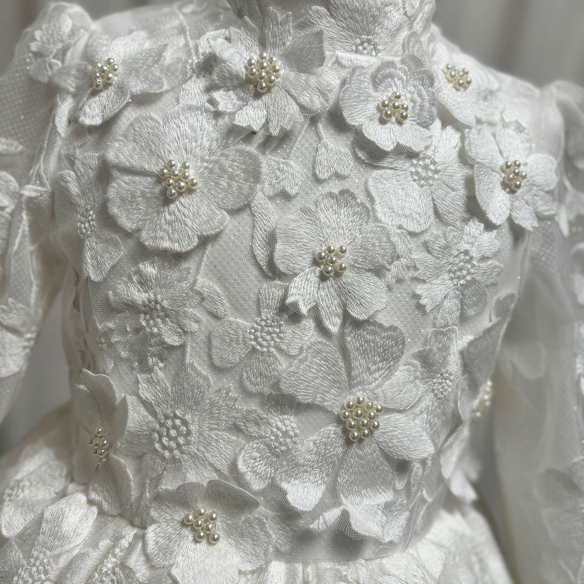 Jill Wish Luxury White Girl Dress 3D Flowers Princess Dubai Kids J293