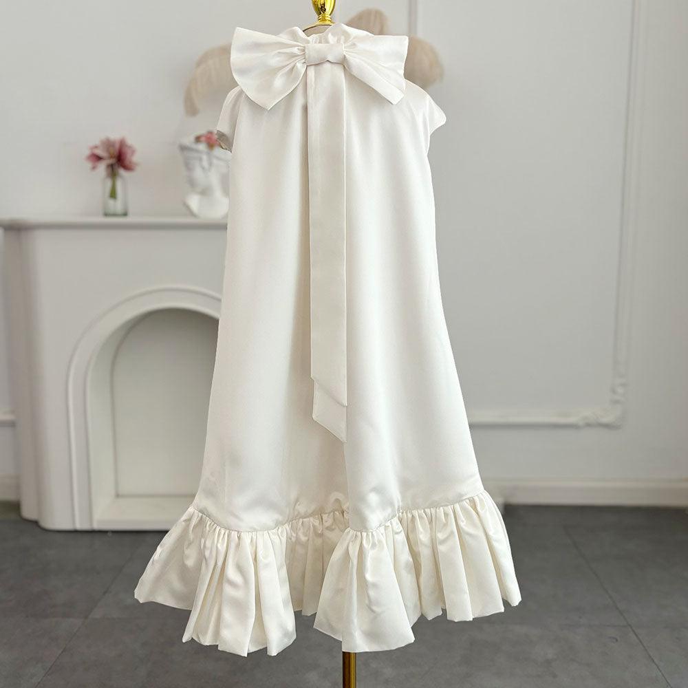 Jill Wish Luxury White Girl Dress Beading Arabic Princess Kids J296