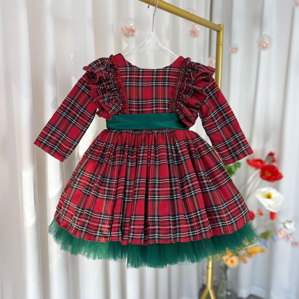 Jill Wish Red Long Sleeve Christmas Girl Dress Birthday Ball Gown J278