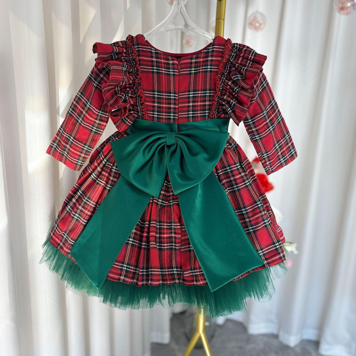 Jill Wish Red Long Sleeve Christmas Girl Dress Birthday Ball Gown J278