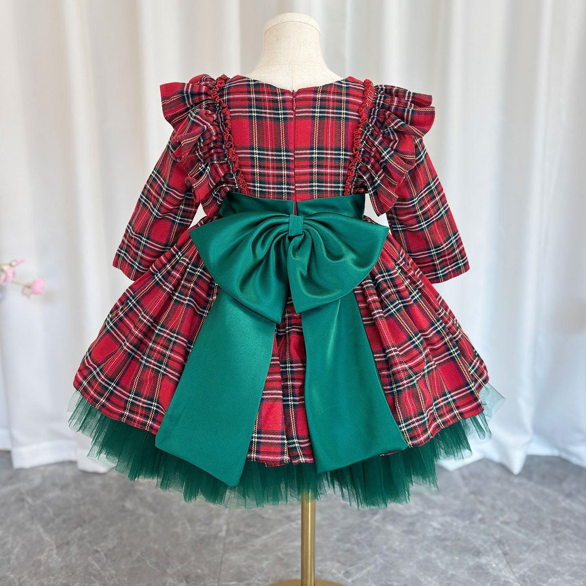 Jill Wish Red Long Sleeve Christmas Girl Dress Birthday Ball Gown J278