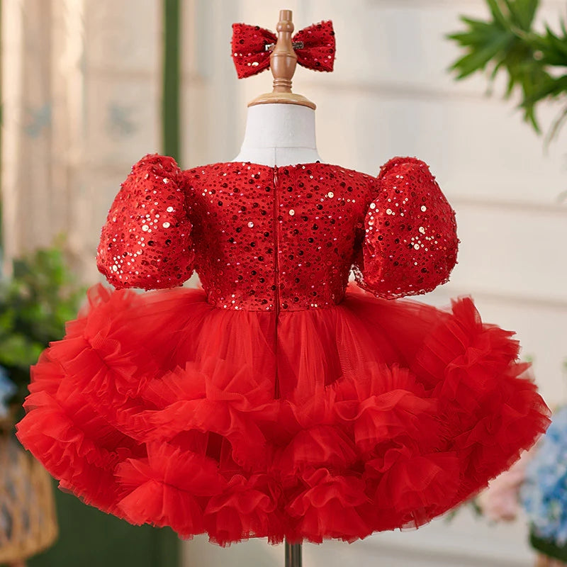Jill Wish Sequins Lilac Knee Length Princess Flower Girl Dress J286