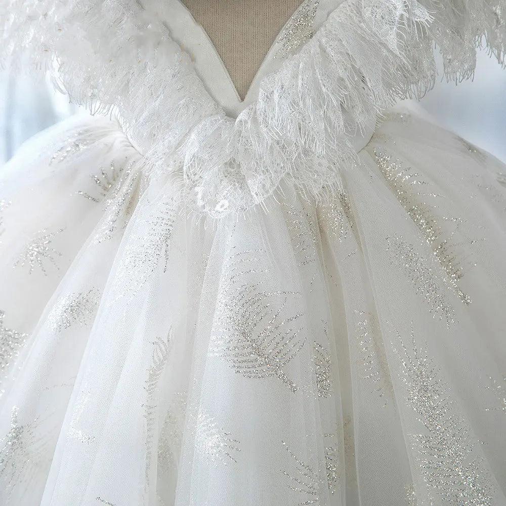 Jill Wish Shiny White Flower Girl Dress Arabic Princess J382