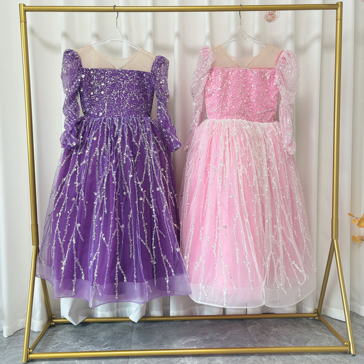 Sparkly Arabic Girl Dress Beading Purple Baby Kids J204 – Jill Wish