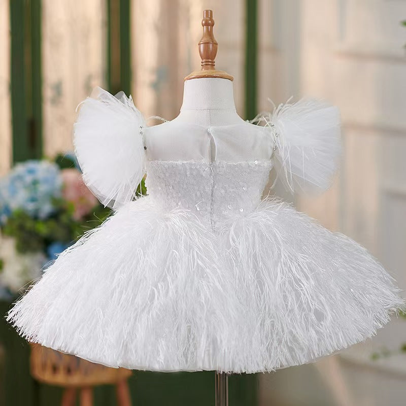 Jill Wish White Knee Length Baby 1st Birthday Girl Dress J304