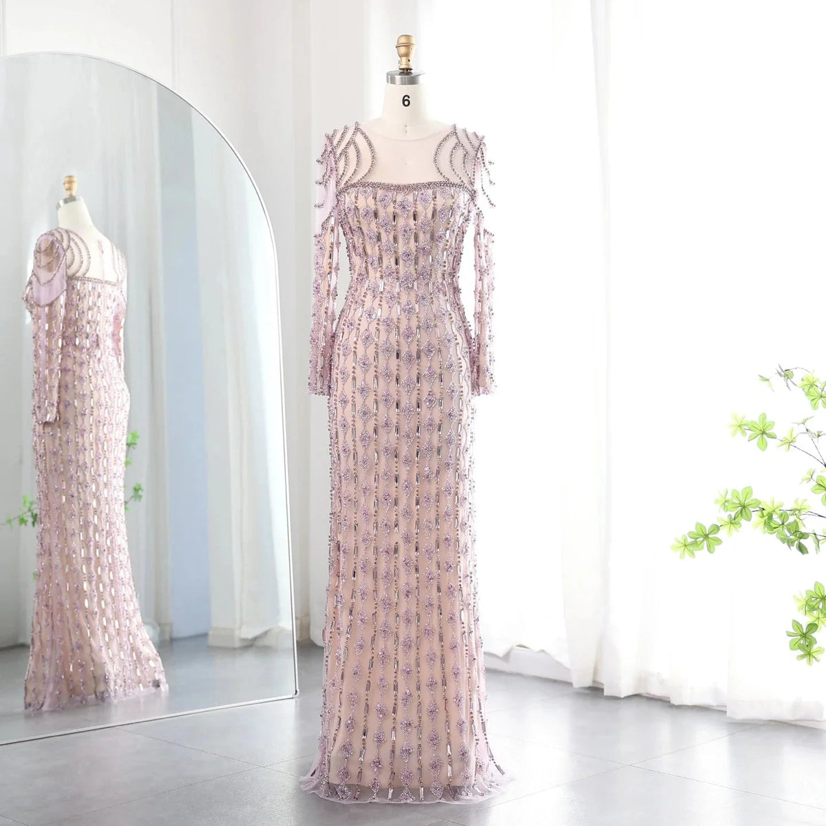 Luxury Arabic Sage Green Dubai Evening Dresses Mermaid Muslim Long Sleeves Islamic Women Wedding Party Gowns SS398