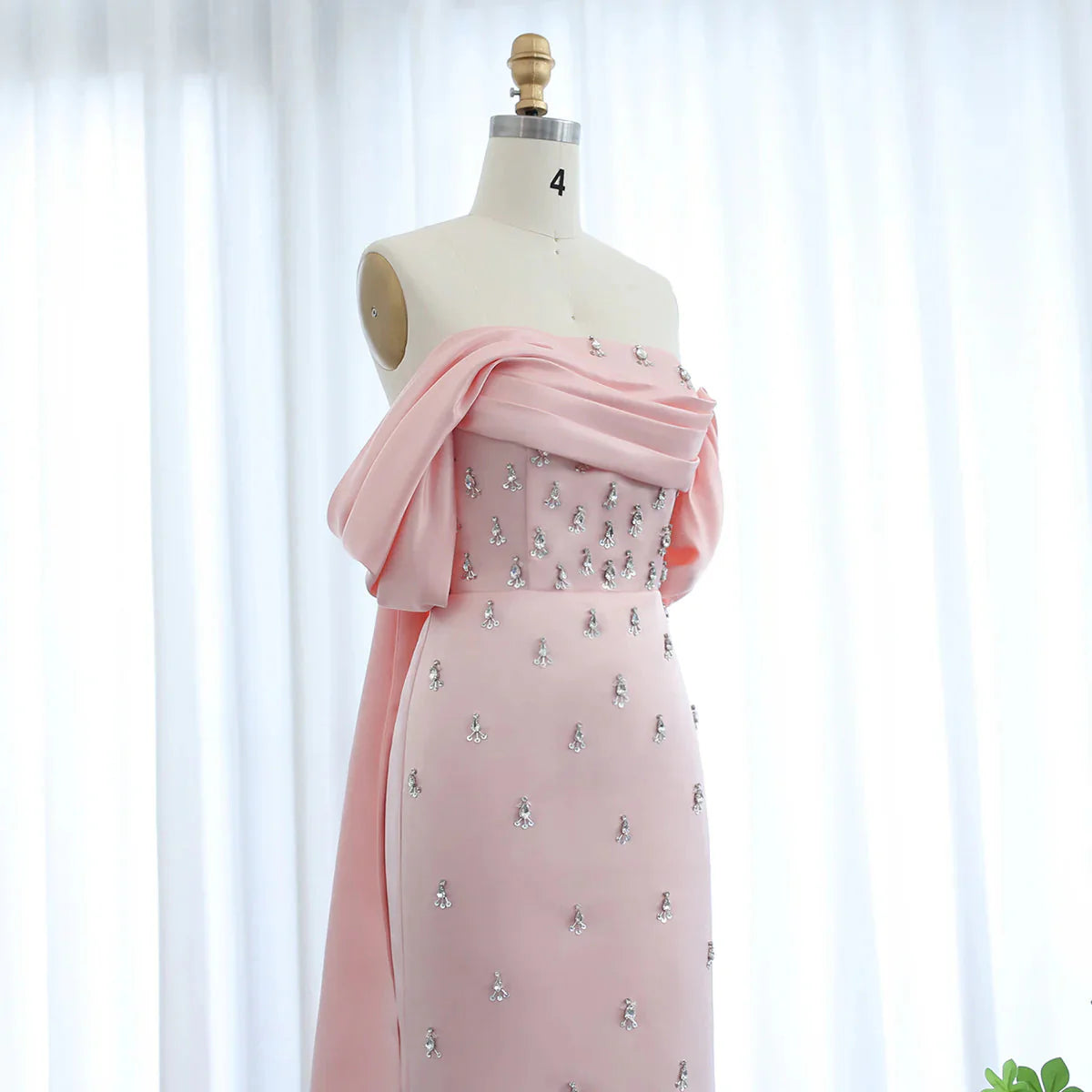 Luxury Baby Pink Off Shoulder Evening Dress for Women Wedding Saudi Arabia Dubai Long Formal Prom Party Gowns SS500
