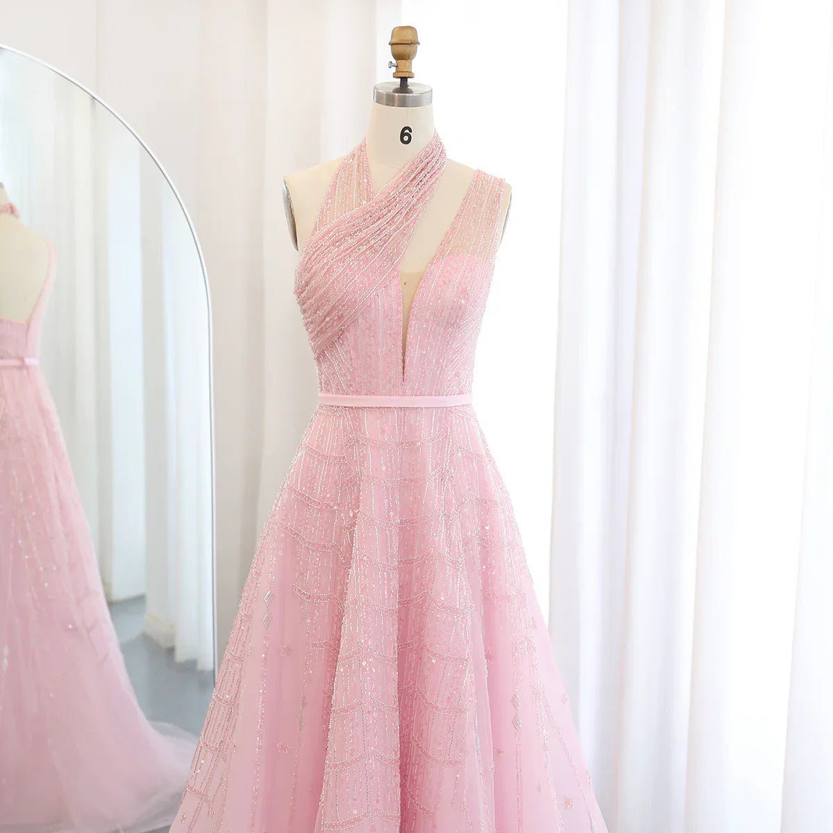 Luxury Beaded Dubai Lilac Evening Dresses for Women Wedding Party 2023 Elegant Long Arabic Prom Formal Gowns SS329