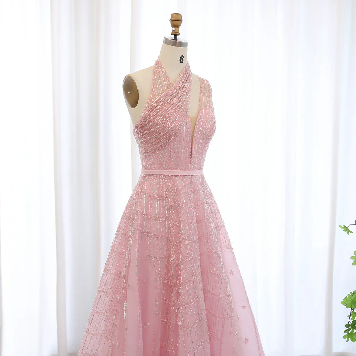 Luxury Beaded Dubai Lilac Evening Dresses for Women Wedding Party 2023 Elegant Long Arabic Prom Formal Gowns SS329