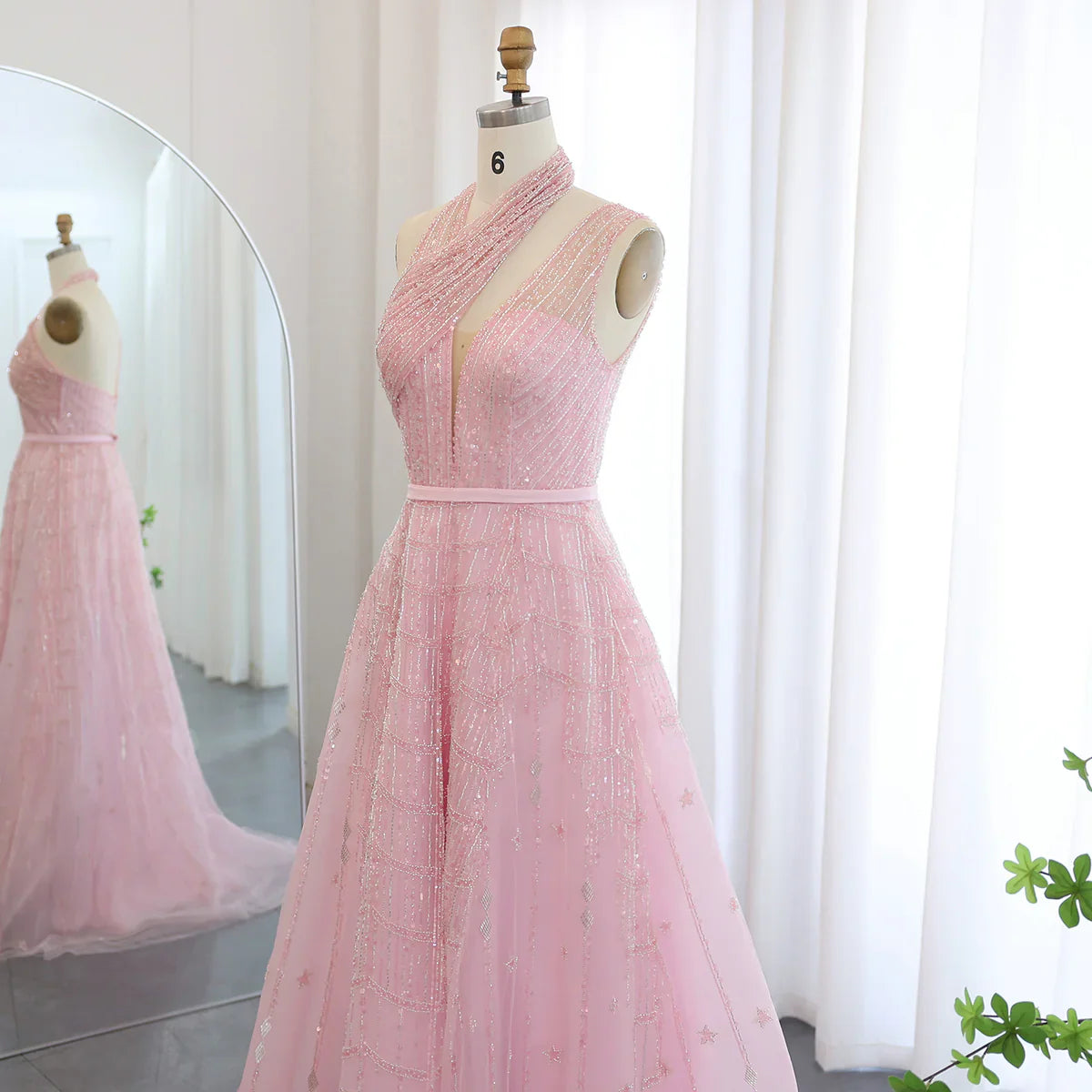Luxury Beaded Dubai Lilac Evening Dresses for Women Wedding Party 2023 Elegant Long Arabic Prom Formal Gowns SS329