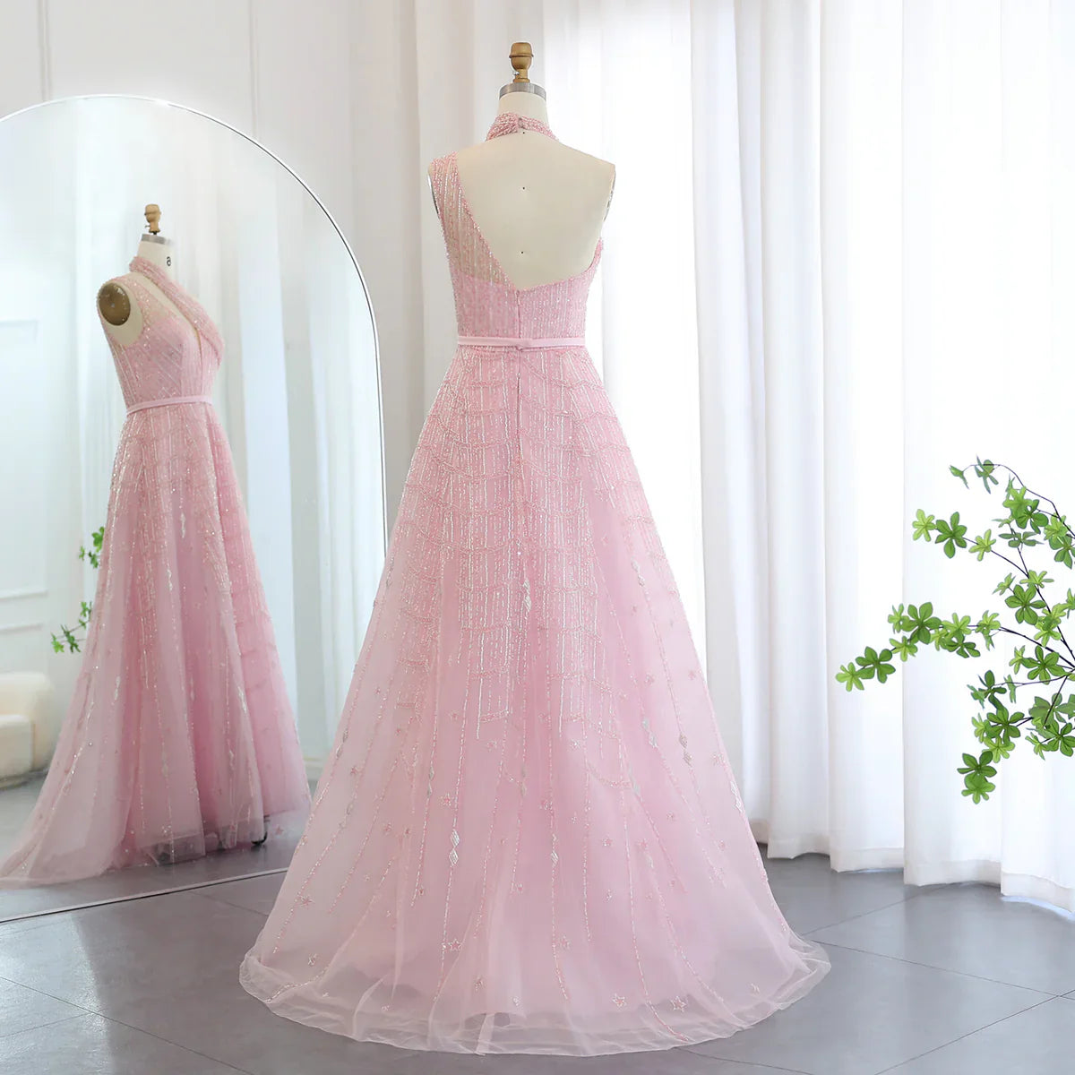 Luxury Beaded Dubai Lilac Evening Dresses for Women Wedding Party 2023 Elegant Long Arabic Prom Formal Gowns SS329