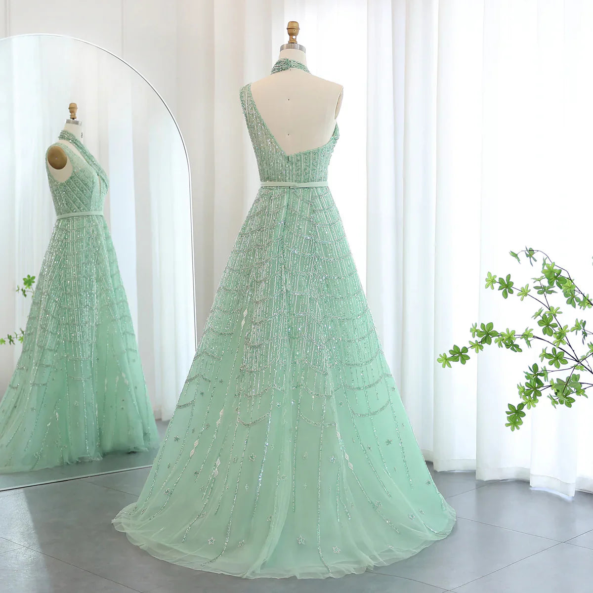 Luxury Beaded Dubai Lilac Evening Dresses for Women Wedding Party 2023 Elegant Long Arabic Prom Formal Gowns SS329