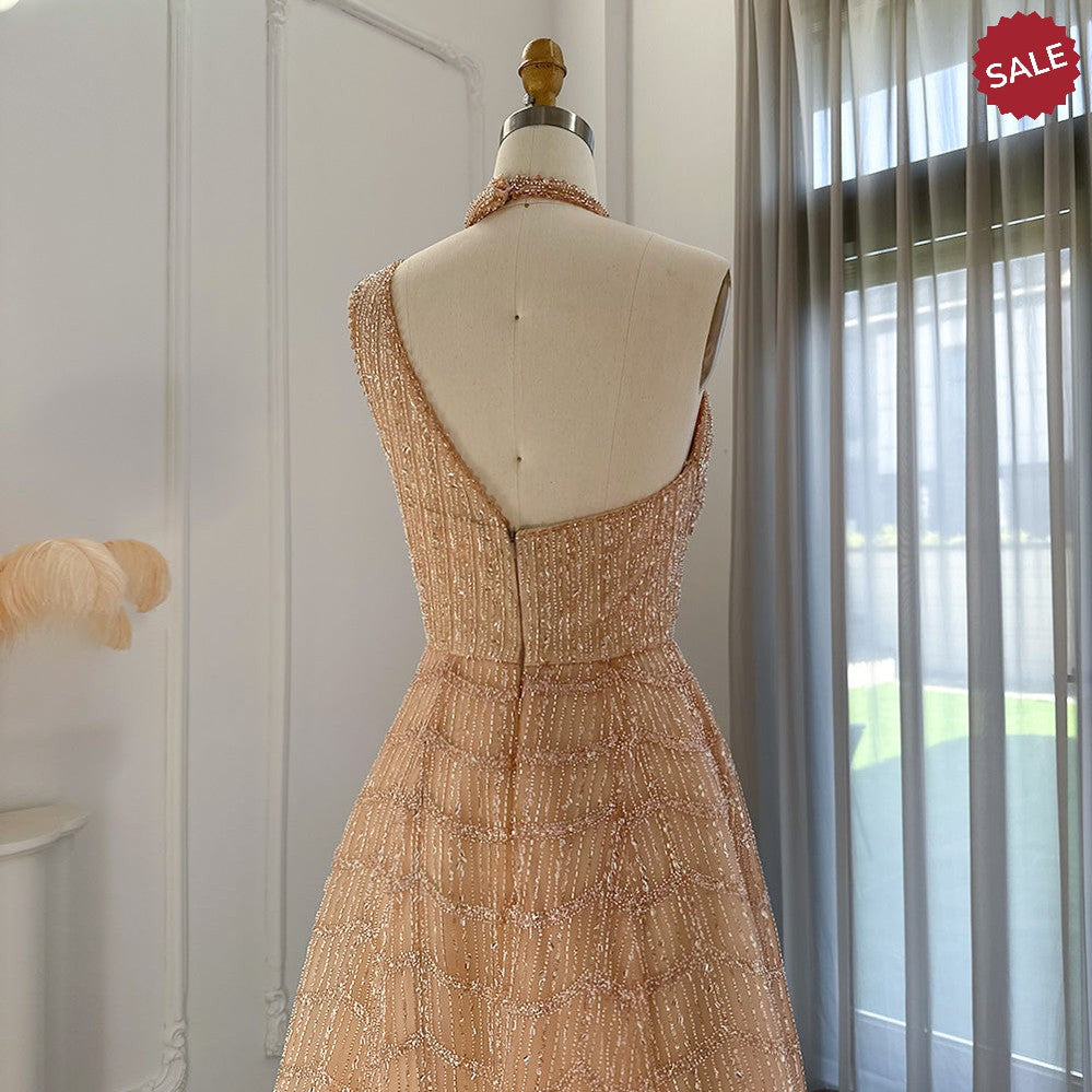 Luxury Beaded Dubai Lilac Evening Dresses for Women Wedding Party 2023 Elegant Long Arabic Prom Formal Gowns SS329