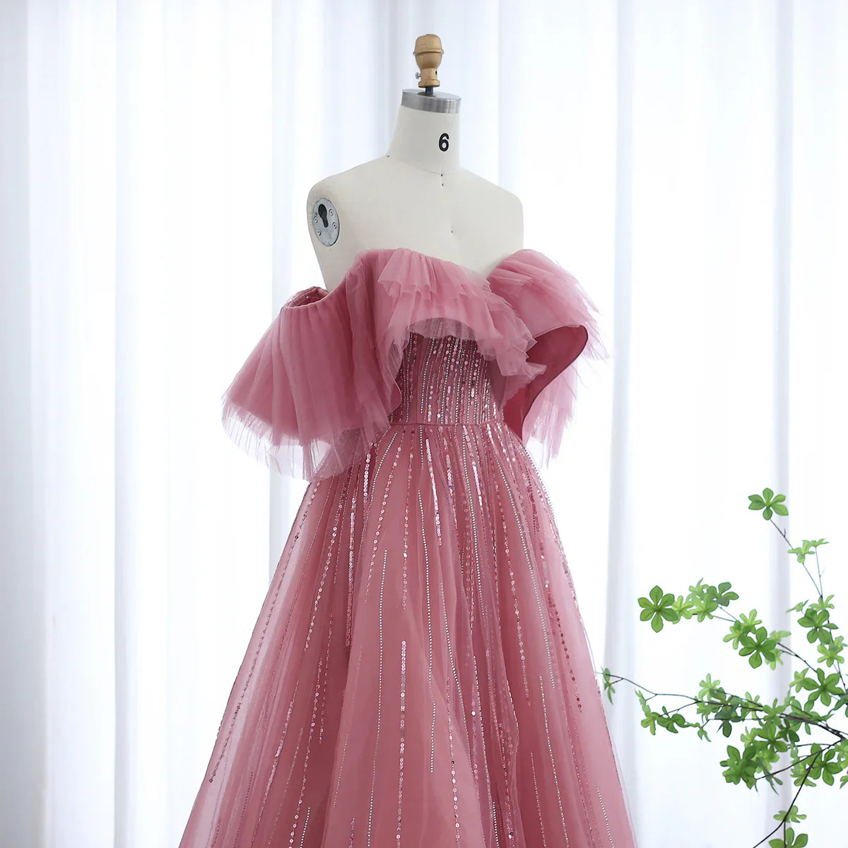 Luxury Dubai Ball Gown Fuchsia Evening Dress for Women Wedding 2023 Off Shoulder Arabic Celebrity Party Gown SS390