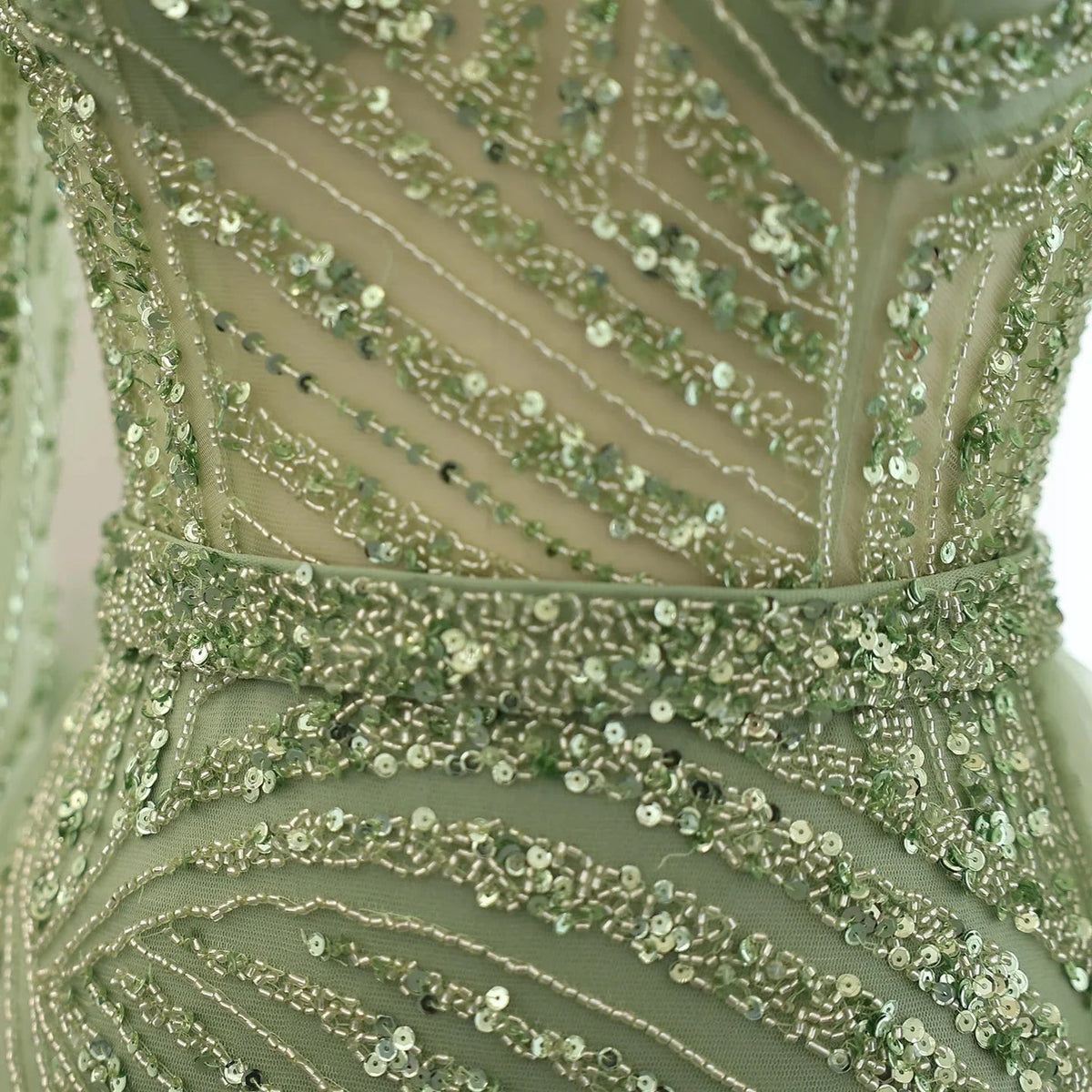 Luxury Dubai Blue Mermaid Muslim Evening Dresses with Detachable Skirt Sage Green Lilac Women Wedding Party SS432