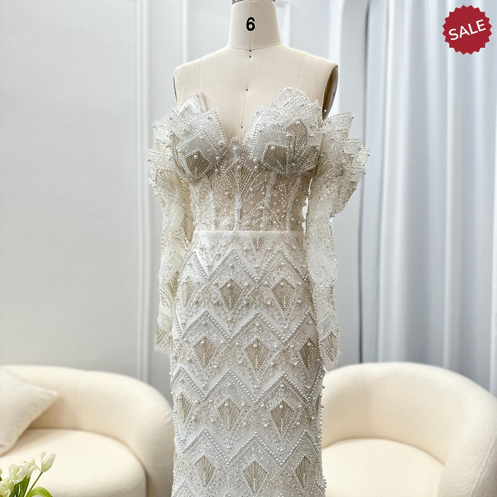 Luxury Dubai Mermaid Off Shoulder Evening Dresses for Women Wedding Party 2024 Elegant Long Prom Formal Gowns SS371