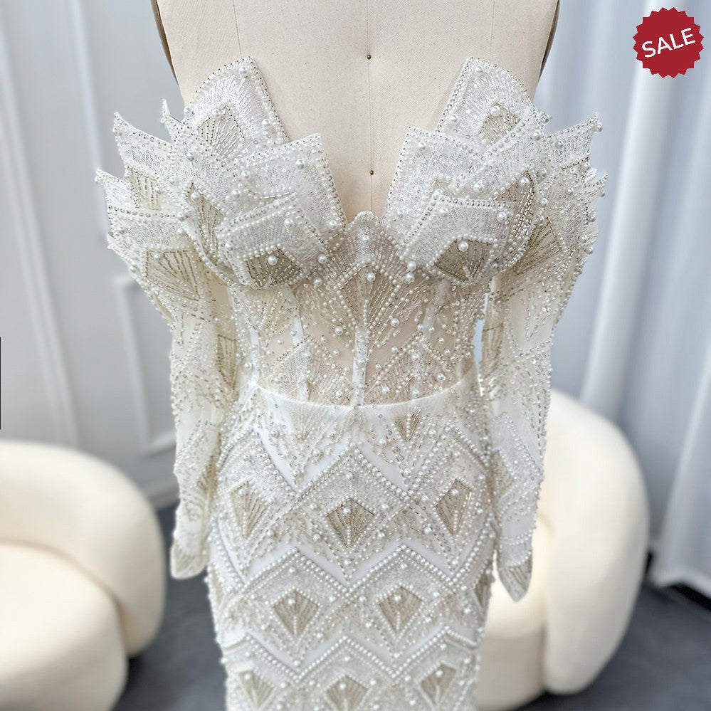 Luxury Dubai Mermaid Off Shoulder Evening Dresses for Women Wedding Party 2024 Elegant Long Prom Formal Gowns SS371
