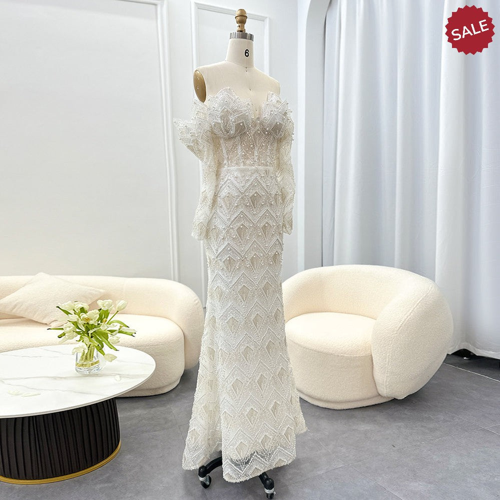 Luxury Dubai Mermaid Off Shoulder Evening Dresses for Women Wedding Party 2024 Elegant Long Prom Formal Gowns SS371