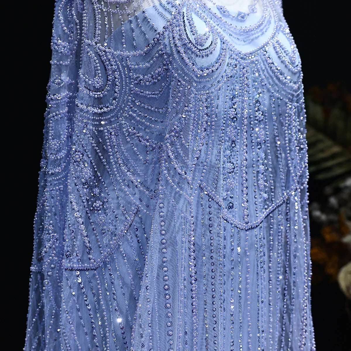 Luxury Nude Beaded High Neck 2 pieces Evening Dress SS080