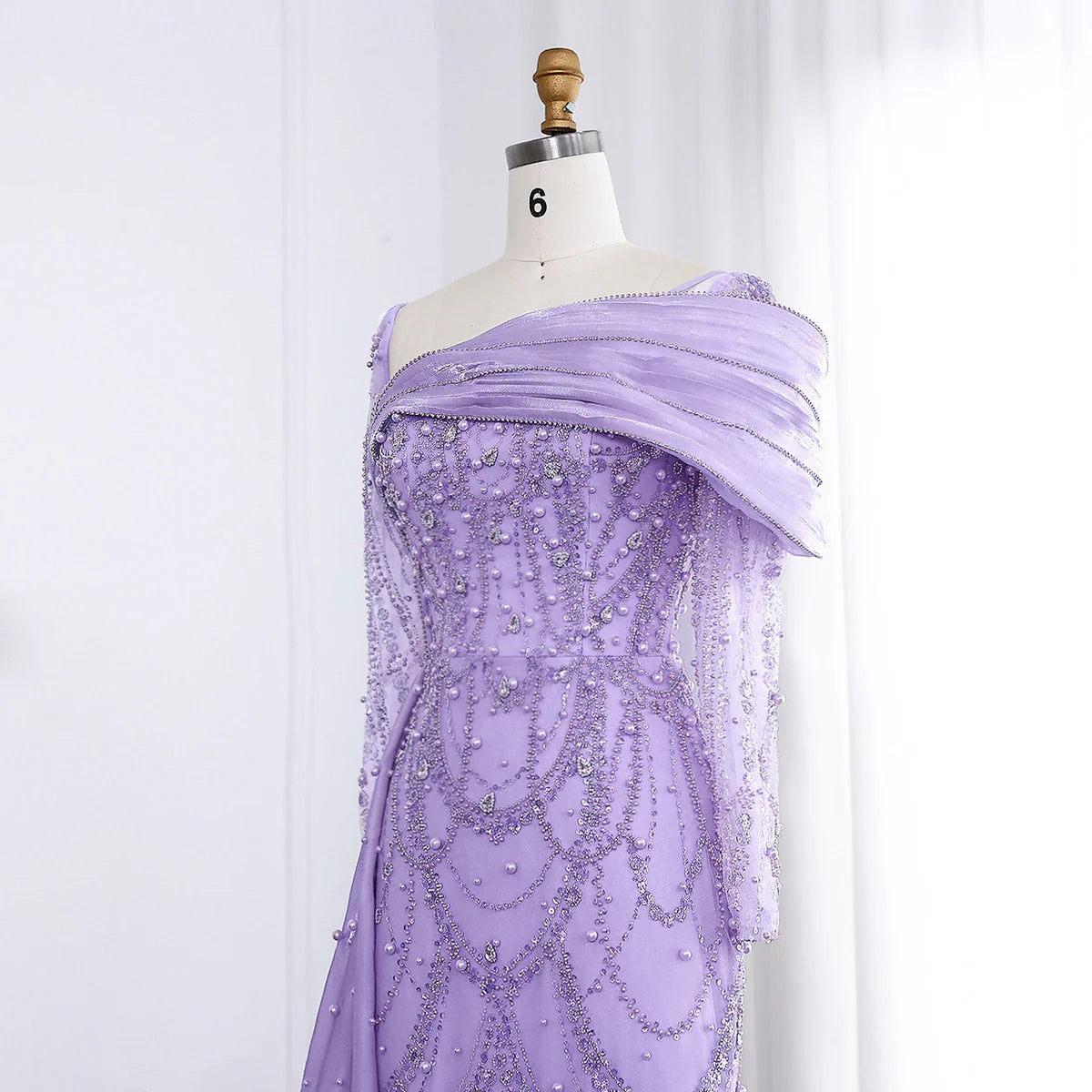 Luxury Nude Crystal Mermaid Evening Dress with Overskirt Long Sleeves Dubai Arabic Wedding Formal Prom Gowns SS256