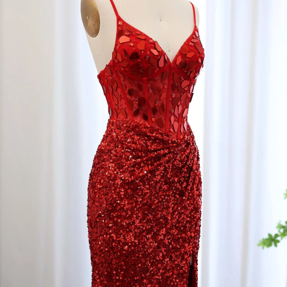 Sexy Spaghetti Straps Wine Red Sequin Mermaid Prom Evening Dresses Elegant Black Silver Long Party Gowns SS166