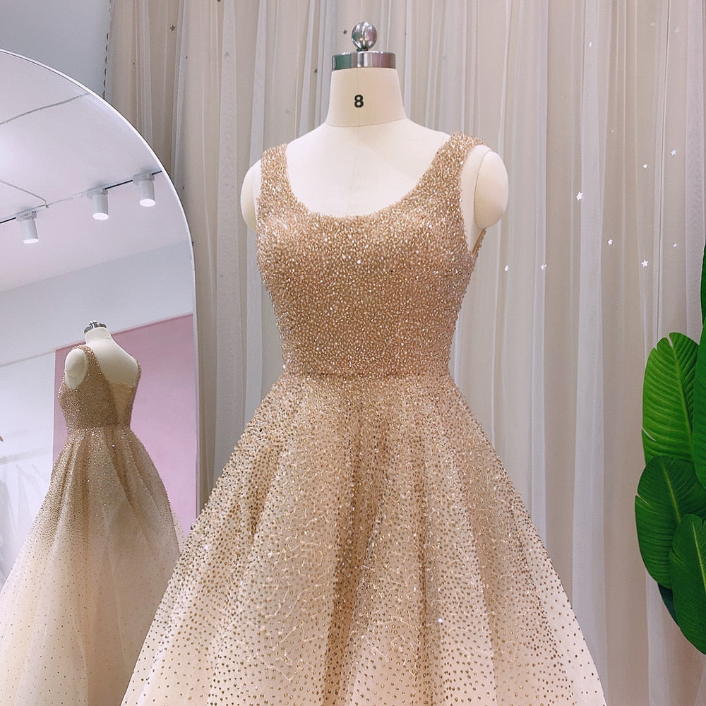 Sparkly Crystal Burgundy Ball Gown Evening Dresses Luxury Dubai Gold Formal Party Dress for Women Wedding Prom SS208