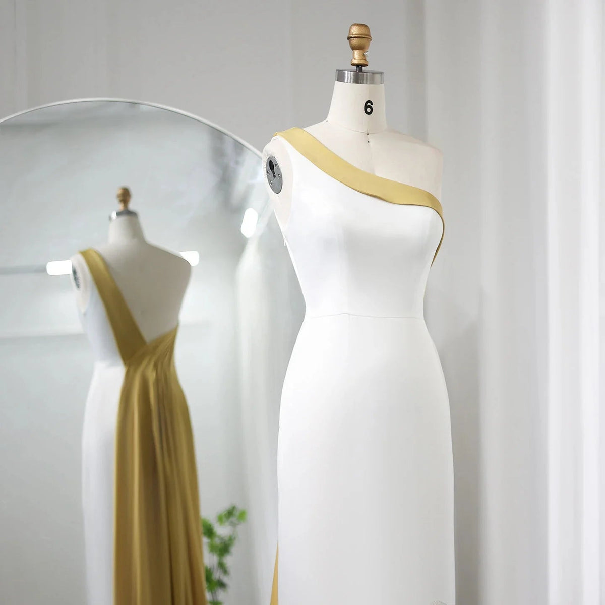 White Lilac Butterfly Luxury Evening Dresses for Women Wedding Arab One Shoulder Midi Formal Party Dress SS475