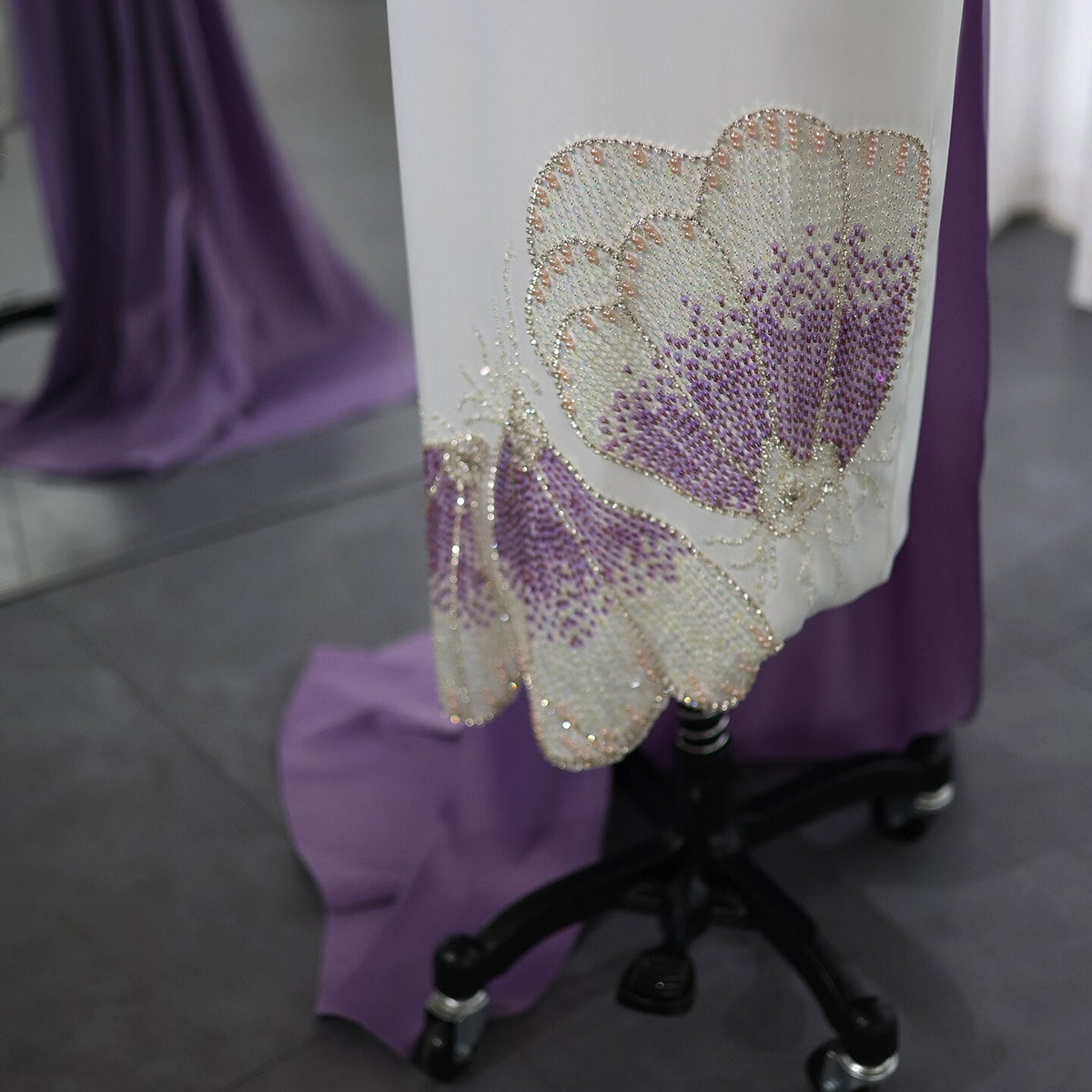 White Lilac Butterfly Luxury Evening Dresses for Women Wedding Arab One Shoulder Midi Formal Party Dress SS475