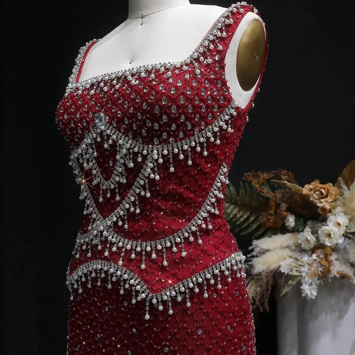 wine and silver dress Wine Velvet Sequin Sexy High Slit Strap Back Prom Dress