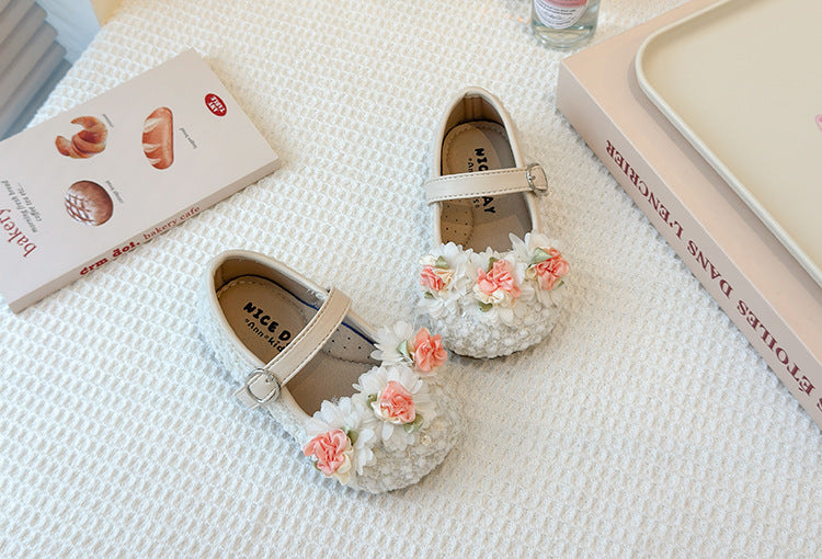 Girls floral embellished Mary Jane flats - view 6