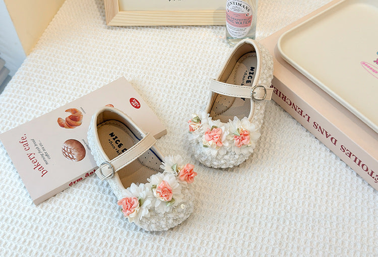 Girls floral embellished Mary Jane flats - view 7
