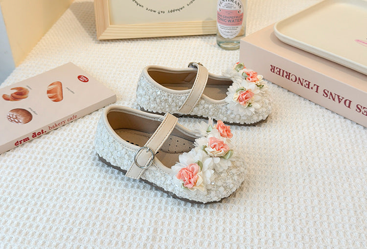 Girls floral embellished Mary Jane flats - view 8
