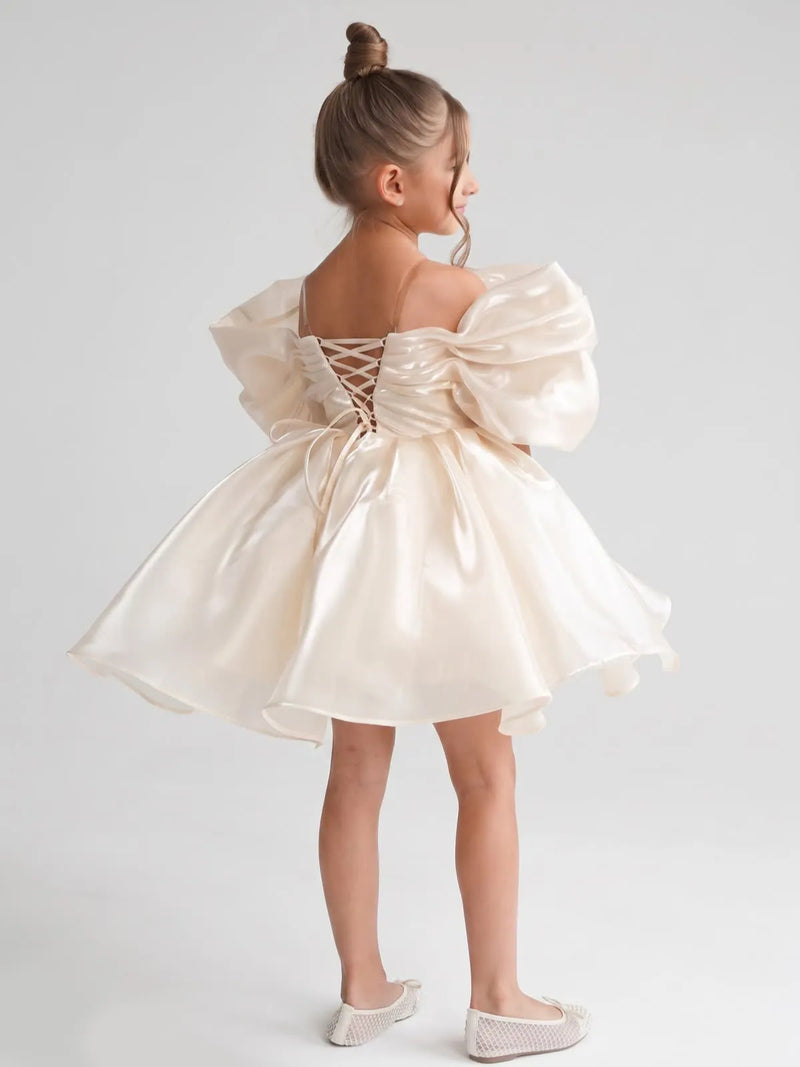 C003 Light Champagne flower girl dress