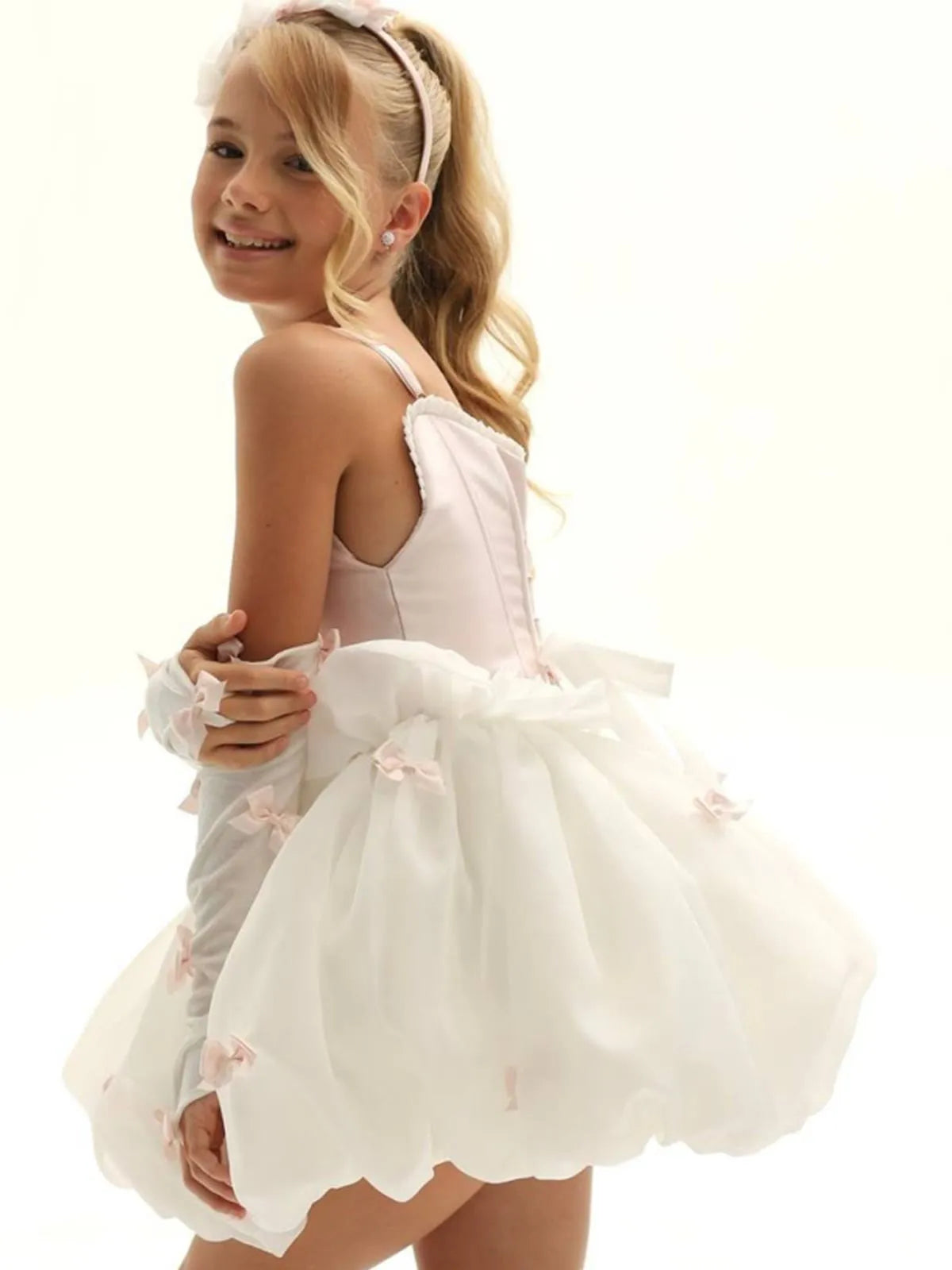 C004 White flower girl dress